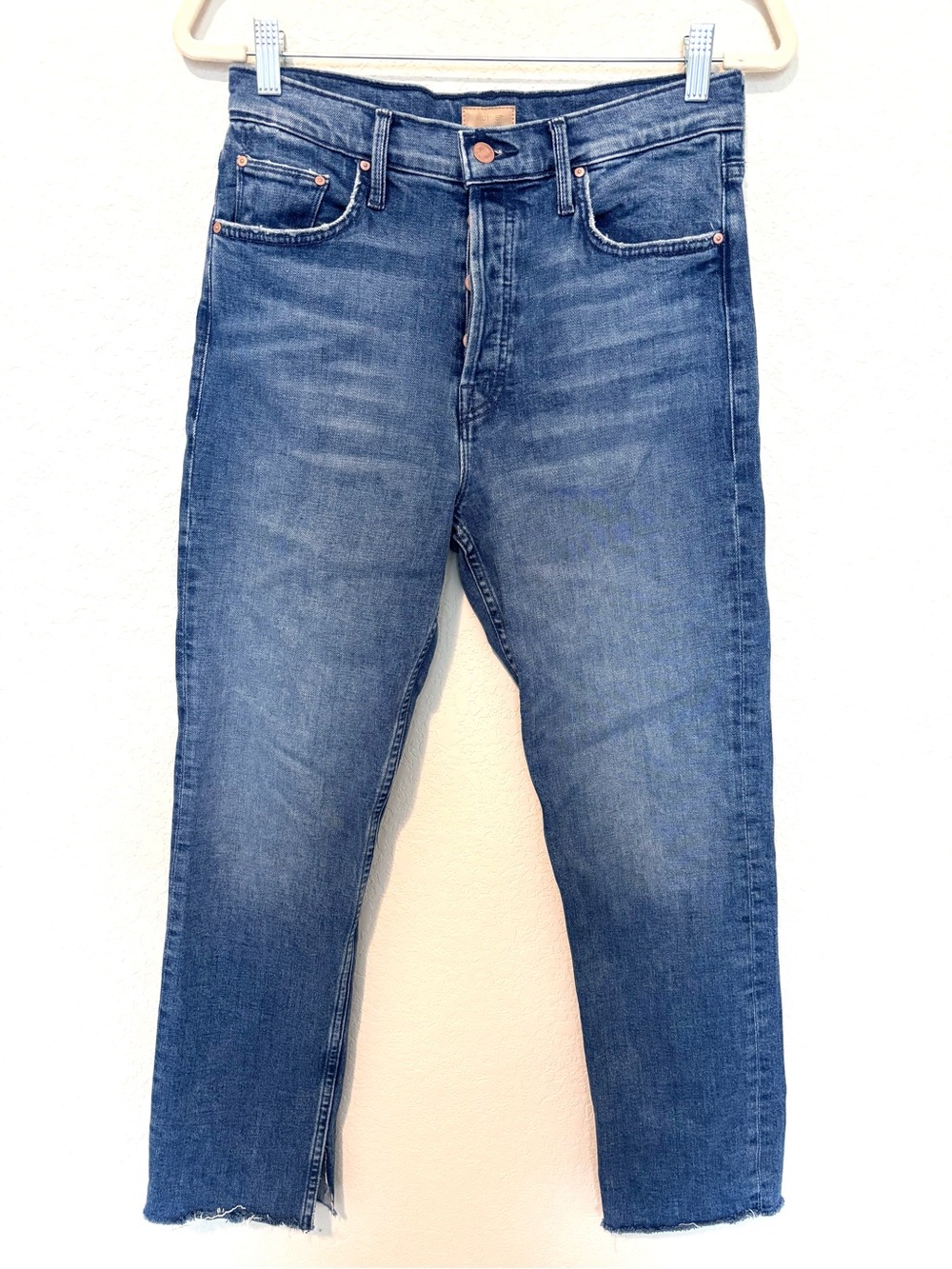 Mother The Tomcat Ankle Fray From Out Of Town Blue Jeans Women’s 29 Indie